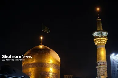 بارش برف زمستانی در حرم مطهر رضوی