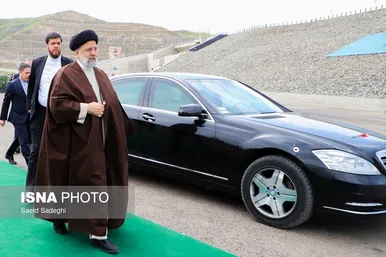 عکس‌های بهره‌برداری از طرح مشترک سد قیز قلعه‌سی توسط روسای جمهور ایران و آذربایجان