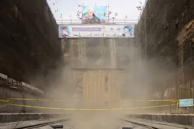 مراسم پایان حفاری مسیر شرقی خط ۳ قطار شهری مشهد