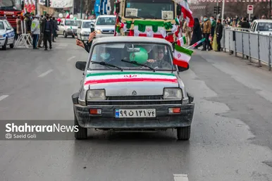 راهپیمایی خودرویی ۲۲ بهمن در مشهد