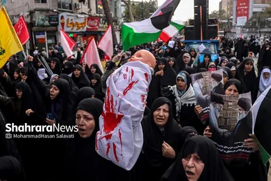راهپیمایی انزجار مردم مشهد از جنایات رژیم صهیونیستی در لبنان و فلسطین