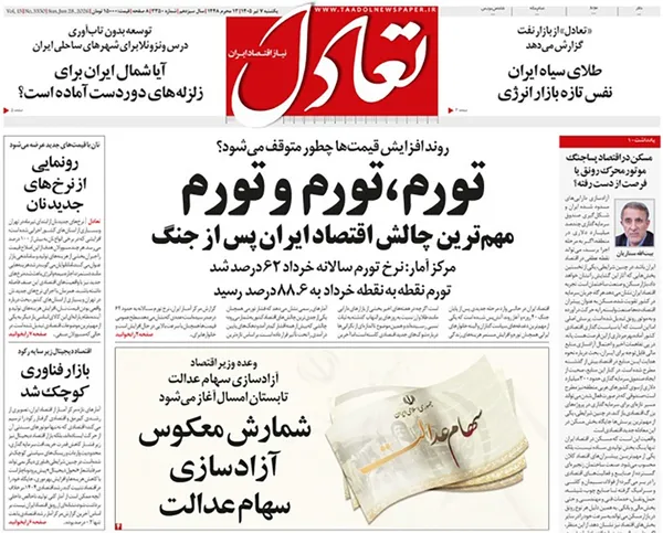 صفحه نخست روزنامه‌های کشور - یکشنبه ۷ تیر ۱۴۰۵