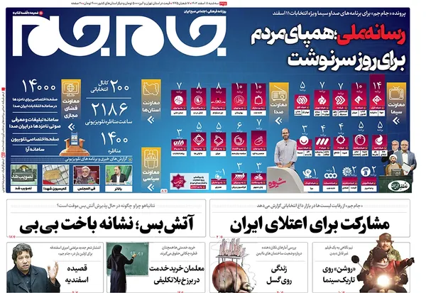صفحه نخست روزنامه‌های کشور - سه‌شنبه ۸ اسفند ۱۴۰۲