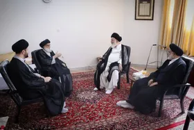 دیدار و عیادت آیت&zwnj;الله علم&zwnj;الهدی از حضرت آیت الله مرتضوی (دام ظله)