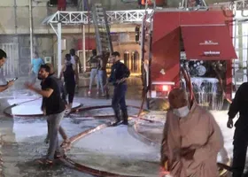 لحظه انفجار کپسول&zwnj;های اکسیژن در بیمارستانی در بغداد + فیلم