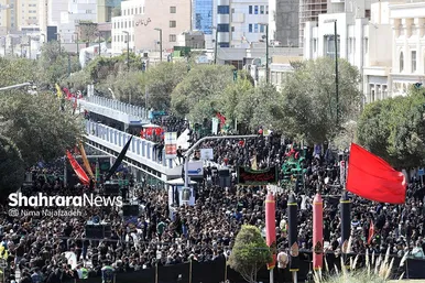عزاداری شهادت امام رضا (ع) در خیابان‌های منتهی به حرم مطهر رضوی