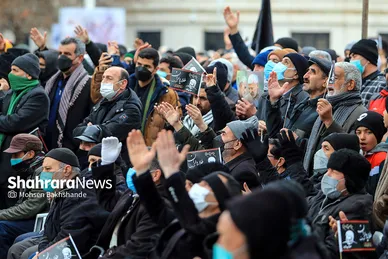 اجتماع عزاداران فاطمی و تشییع پیکر ۹ شهید دفاع مقدس و مدافع حرم