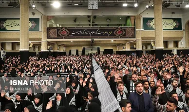 مراسم عزاداری دانشجویان به‌مناسبت اربعین حسینی علیه‌السلام در حضور رهبر انقلاب