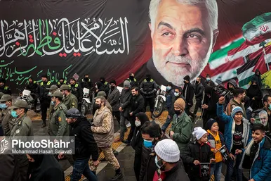 اجتماع عزاداران فاطمی و تشییع پیکر 9 شهید دفاع مقدس و مدافع حرم