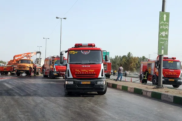 تصادف مرگبار در جاده مشهد به گلبهار | عملیات آتش‌نشانان  برای جلوگیری از انفجار+ تصاویر
