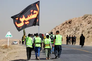 زائران پیاده در مسیر حرم مطهر رضوی