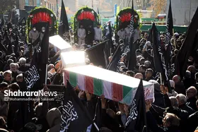 اجتماع عزاداران فاطمی و تشییع پیکر ۱۲ شهید گمنام دفاع مقدس و ۲ شهید حادثه تروریستی راسک در مشهد