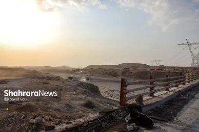 گزارش تصویری | آخرین وضعیت پل رودخانۀ شور در محور بندرعباس پس از حمله امریکا