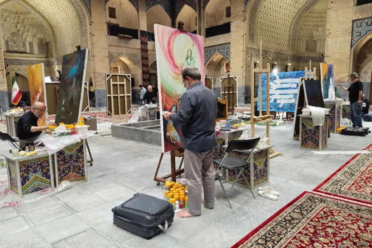 اختتامیه رویداد هنری «روضه هنر عاشورایی» با خلق ۳۰ اثر برگزار شد | نمایش آثار در حرم مطهر رضوی تا پایان ماه صفر