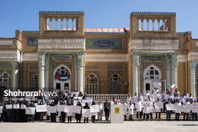 گزارش تصویری | تجمع جامعه پزشکی مشهد در بیمارستان امام رضا (ع) در اعتراض به نسل کشی رژیم صهیونیستی در غزه