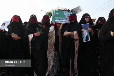 گزارش تصویری | مراسم تشییع پیکر شهدای حمله جنایتکارانه آمریکا به یک مراسم عروسی در شهرستان سیریک - کوهستک