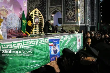مراسم وداع با شهدای حادثه تروریستی شاهچراغ در حرم مطهر رضوی