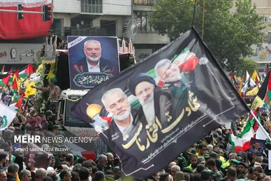عکس‌هایی از مراسم تشییع پیکر شهید اسماعیل هنیه در تهران- ۲