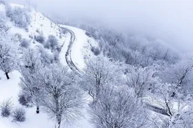 ویدئو| نمایی زیبا از سپیدی جادهٔ اولنگ رامیان
