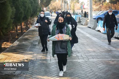 غبار روبی مزار شهدای هواپیمای اوکراینی