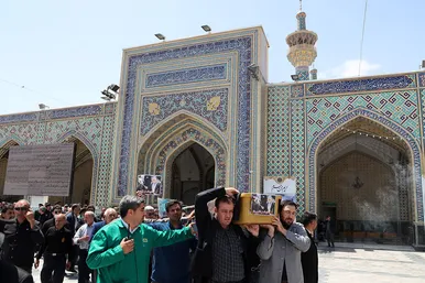 مراسم تشییع حاج فضل‌الله برهانی در حرم مطهر رضوی