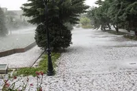 ویدئو| بارش شدید تگرگ در شمشک