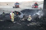 انفجار مهیب تانکر گازوییل در جاده مشهد و سوختن راننده میان شعله‌های آتش+ فیلم