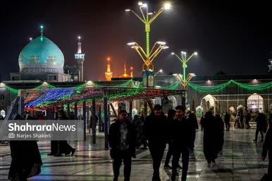 گزارش تصویری | حال و هوای حرم مطهر رضوی در شب نیمه شعبان