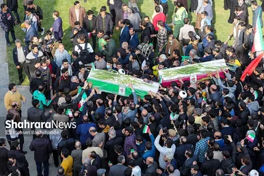 تشییع پیکر دو دانشجوی شهید حافظ امنیت در دانشگاه فردوسی