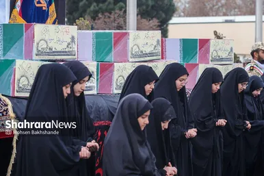 ورود پیکر مطهر ۱۲ شهید گمنام به مشهد