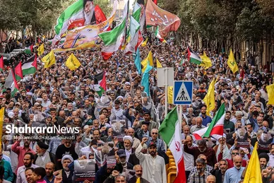 راهپیمایی انزجار مردم مشهد از جنایات رژیم صهیونیستی در لبنان و فلسطین