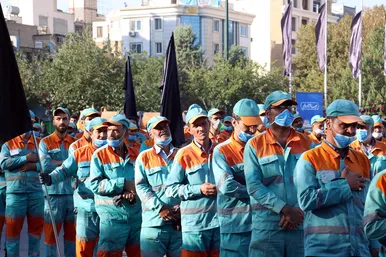مراسم اذن خدمت پاکبانان مشهدی در مراسم پیاده روی جاماندگان اربعین
