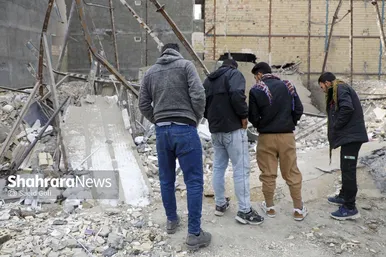 گزارش تصویری | ریزش ساختمان در حال احداث در بولوار توس مشهد