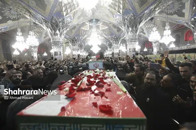 گزارش تصویری | آیین وداع با پیکر ۱۳ شهید گمنام در حرم مطهر رضوی