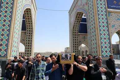 مراسم تشییع حاج فضل‌الله برهانی در حرم مطهر رضوی