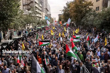 راهپیمایی انزجار مردم مشهد از جنایات رژیم صهیونیستی در لبنان و فلسطین