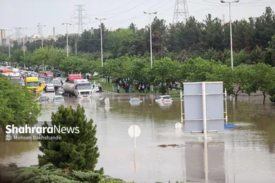 تصاویری از آب‌گرفتگی در سطح شهر مشهد بر اثر بارش شدید باران (۲۶ اردیبهشت ۱۴۰۳)