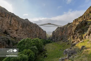 گزارش تصویری | پل معلق «ورگه‌سران»، نوآوری ایرانی در ارتفاع ۱۰۰ متری
