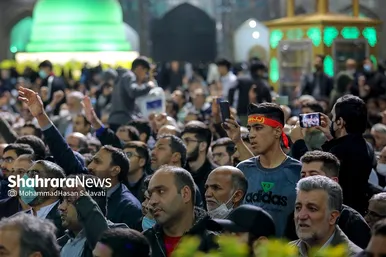 مراسم وداع با شهدای حادثه تروریستی شاهچراغ در حرم مطهر رضوی