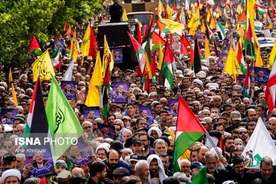 عکس‌هایی از مراسم تشییع پیکر شهید اسماعیل هنیه در تهران - ۱