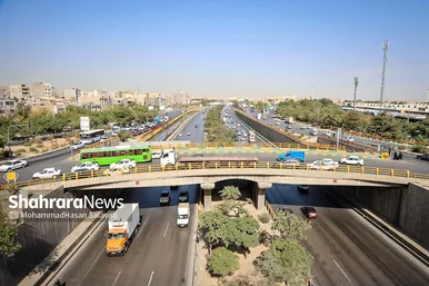 گزارش تصویری | بهره برداری از پل غربی سطح سوم تقاطع غیرهمسطح خیام مشهد