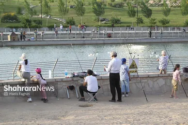 جشنواره ماهیگیری در رود پارک مشهد