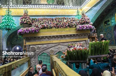 گزارش تصویری | تعویض گل‌های ضریح حرم مطهر امام‌رضا(ع)