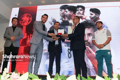 مراسم بدرقه تیم ملی فوتسال افغانستان در مشهد با حضور خداداد عزیزی