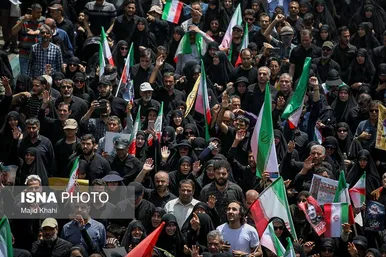 گزارش تصویری | مراسم تشییع پیکر شهدای اقتدار در تهران (۷ تیر ۱۴۰۴)