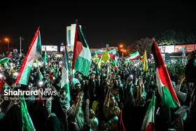 جشن مردم مشهد در حمایت از مردم فلسطین و عملیات &laquo;طوفان الاقصی&raquo;