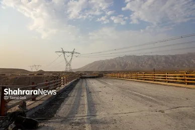 گزارش تصویری | آخرین وضعیت پل رودخانۀ شور در محور بندرعباس پس از حمله امریکا
