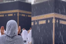 ویدئو| بارش باران در مسجدالحرام
