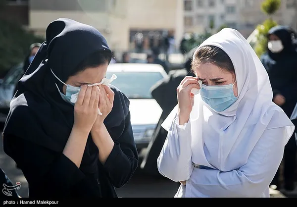 تلخ ترین تصاویر از تشییع پیکر «مهشید گودرز» شهید مدافع سلامت