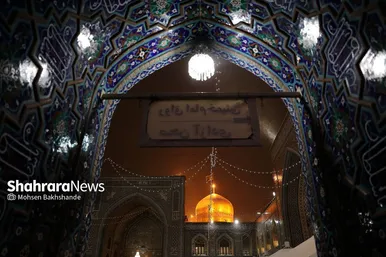 بارش برف زمستانی در حرم مطهر رضوی